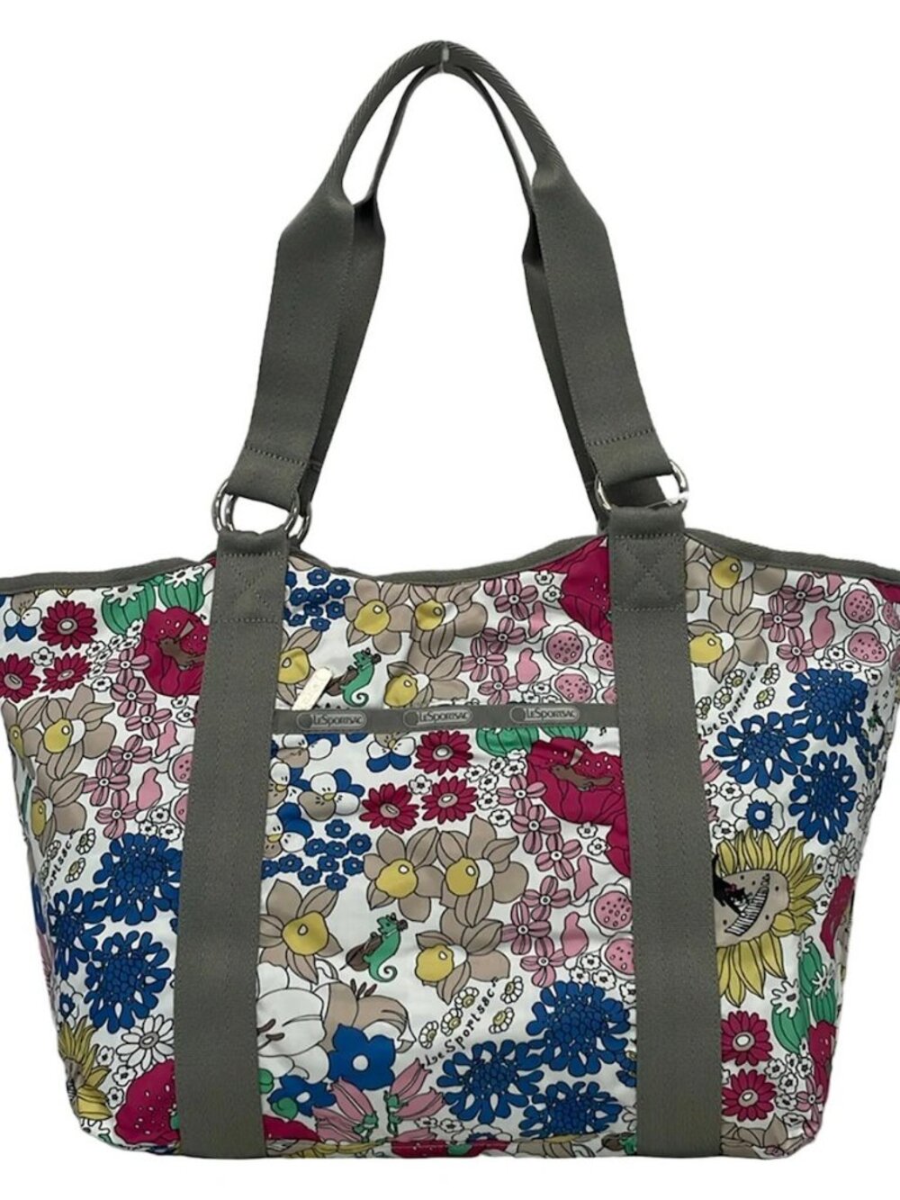 LESPORTSAC White Blue Multi Respo Nylon Shoulder Bag